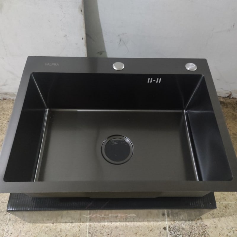 Kitchen Sink 6045 hitam Bak cuci piring 1 lubang hitam POLOS