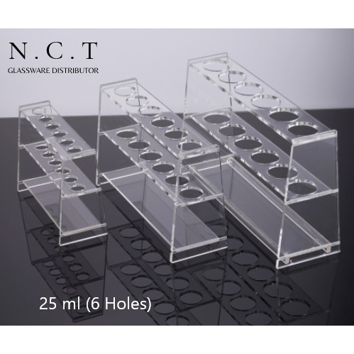 

Plexiglass / Acrylic Colometric Tube Holder 25 ml (6 Holes)