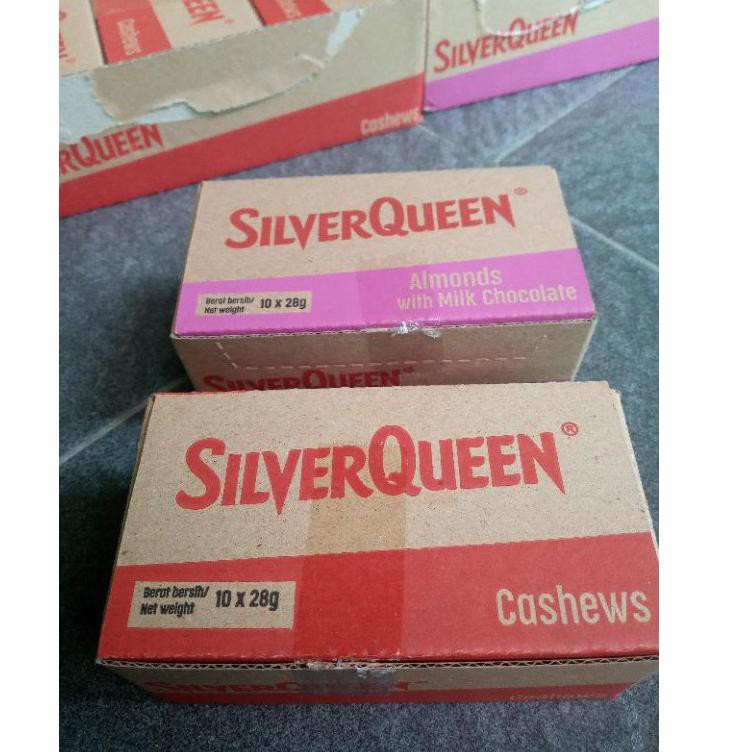 Koleksi kekinian COKLAT SILVERQUEEN 30GR ISI 10 PCS - COKELAT SILVER QUEEN 30 GRAM ALMOND CASHEW FRU