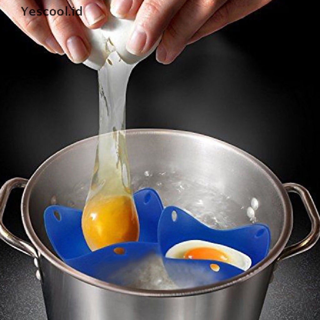 4pcs / Set Alat Cangkir Panci Telur Rebus Bahan Silikon Anti Lengket