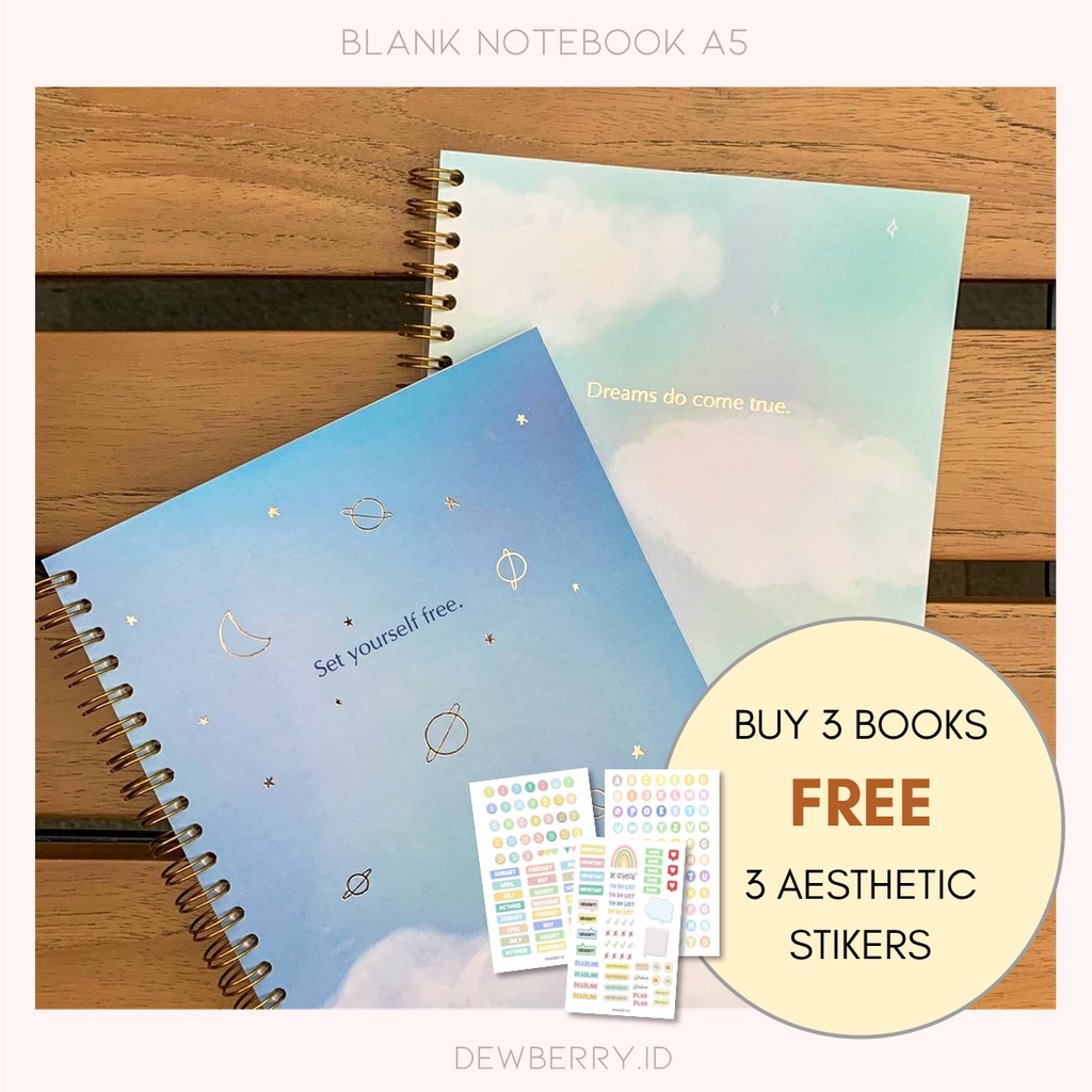 

NOTEBOOK A5 (100 GSM) + STICKER | DIY JOURNALING BOOK | Buku catatan, buku sketching, buku agenda, buku tulis hadiah ulang tahun, birthday gift