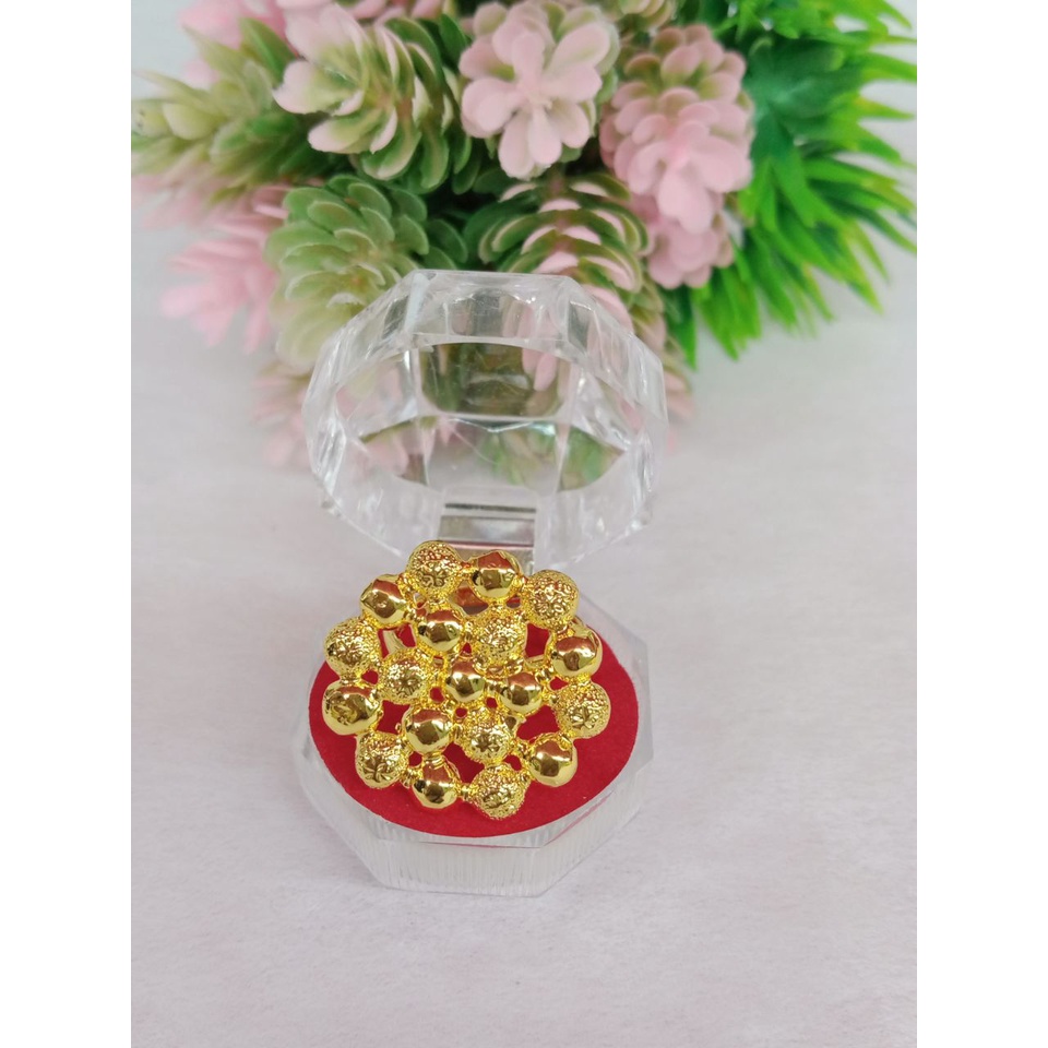 Cincin Bola Lapis Emas / Cincin Emas Bentuk Love