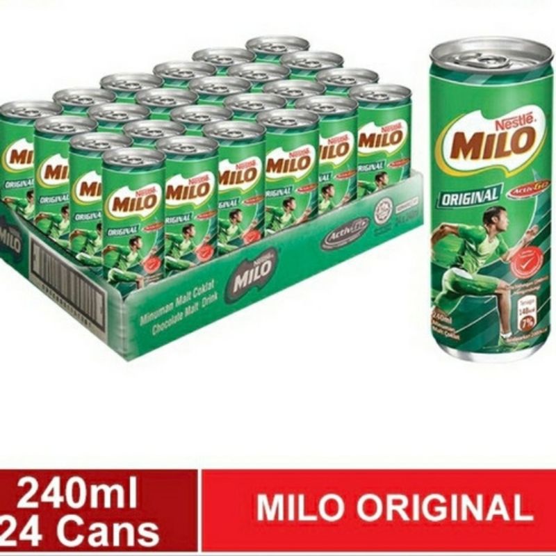 

[PROMO!!]Susu Milo Kaleng Coklat AKTIVE GO ORIGiNAL Can(240Ml/24Kaleng/1Dus Karton)