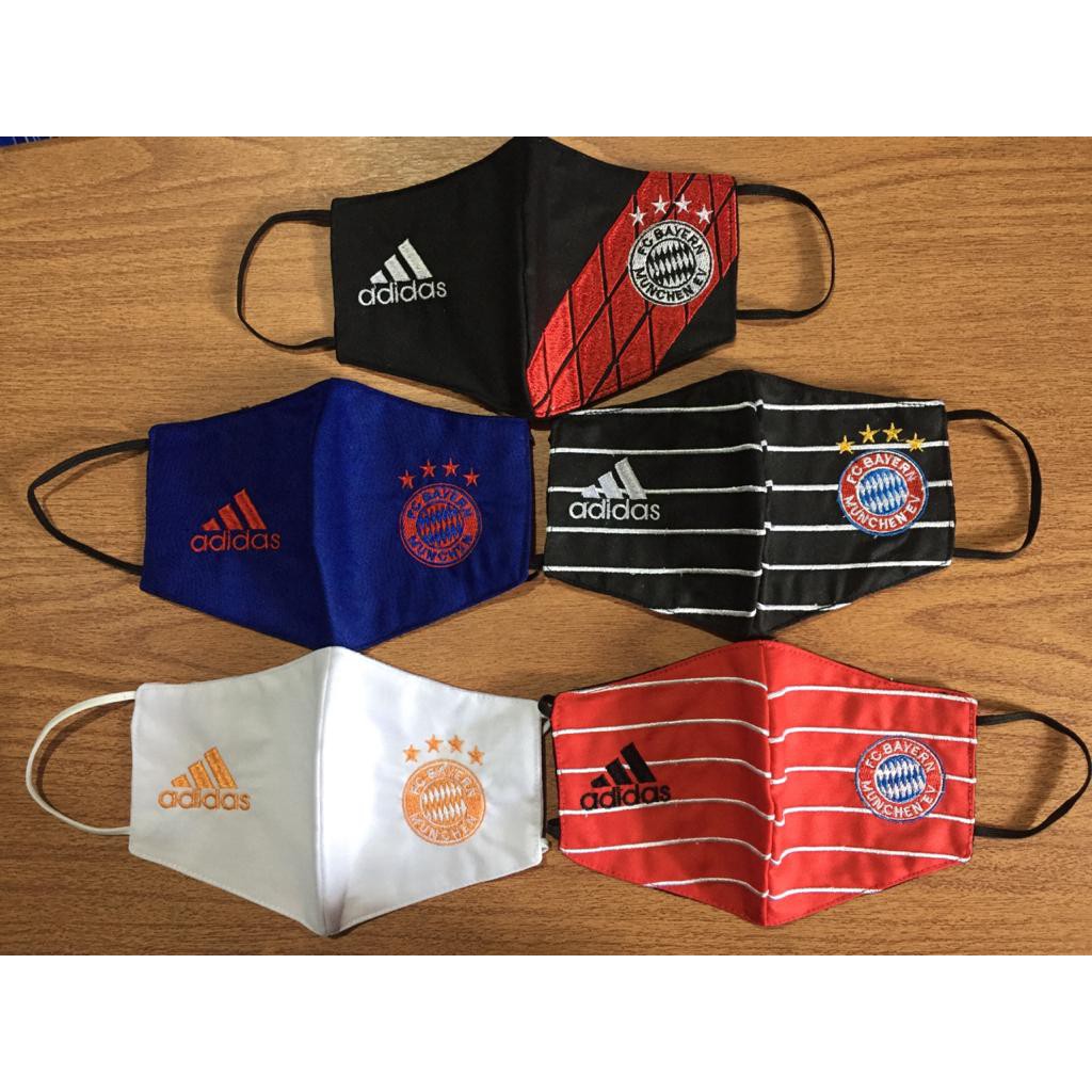 Masker Bordir Bola Munchen Kain Katun 3 Ply