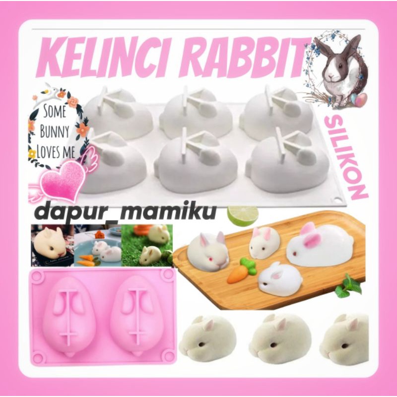 DAPURMAMIKU Cetakan Silikon Kelinci Bunny Rabbit Wortel Cetakan Cake Fondant Jelly Agar
