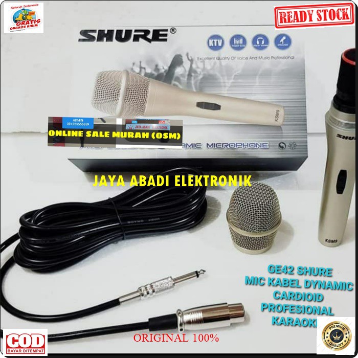 G42 Shure Mic kabel sound system Microphone dynamic cardioid profesional karaoke vocal vocal audio mik pengeras suara pro profesional vokal mikrophone G42  BISA DIGUNAKAN SEGALA JENIS AUDIO SOUND  LANGSUNG NYALA TANPA PAKAI BATERAI  Bahan dari besi metal