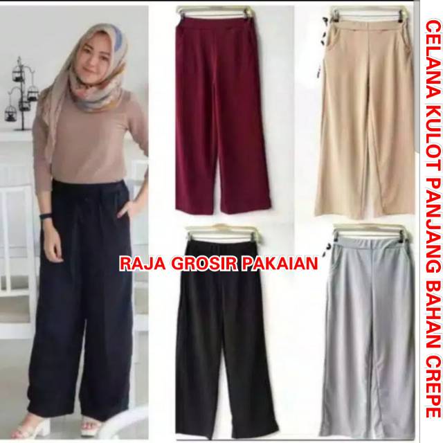 Celana Kulot Panjang Standar (BB 45kg-60kg) Bahan Crepe