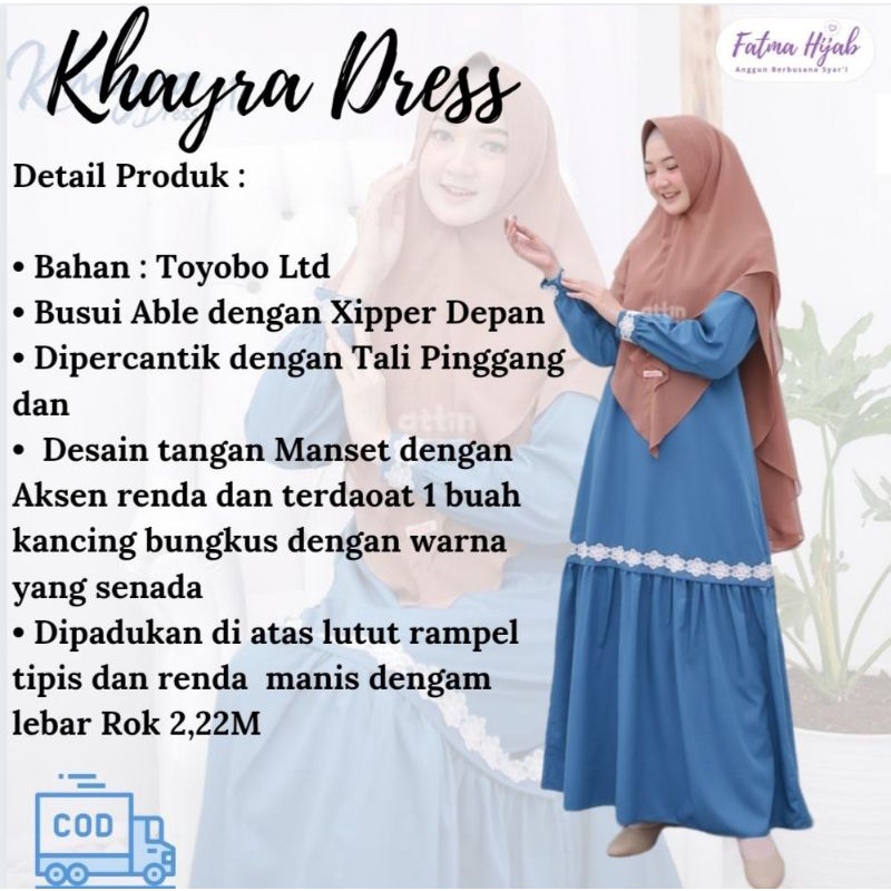 Gamis terbaru Khayra Dress ORI Attin | Gamis Attin