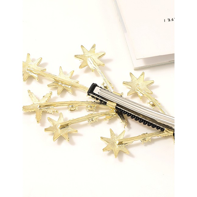 LRC Jepit Rambut Fashion Silver Five-pointed Star Diamond Alloy Hairpin P59227