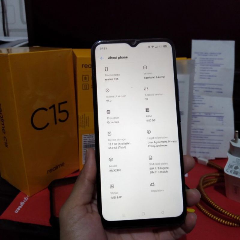 HP REALME C15 4/64 GB BLUE SECOND FULLSET MULUS LIKE NEW MASIH GARANSI