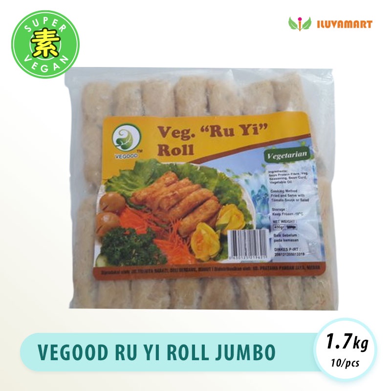 

Vegood Ruyi Roll JUMBO 10 pcs 1.7kg / Ru Yi Chun Kien Ngo Hiong Chicken Veg. Ekonomis