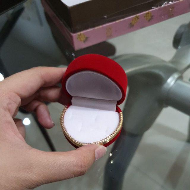 Tempat Cincin Sepasang / Kotak Cincin Tunangan Singel Dan Couple Love Beludru / Ring Box