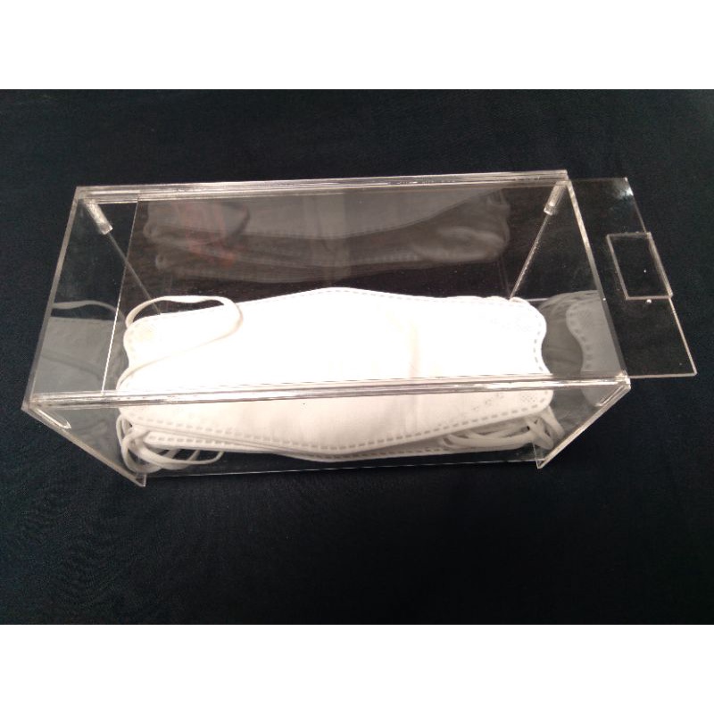 KOTAK MASKER AKRILIK 21x10x10 TERBARU JUMBO (BISA UNTUK MASKER KF94) BERGARANSI