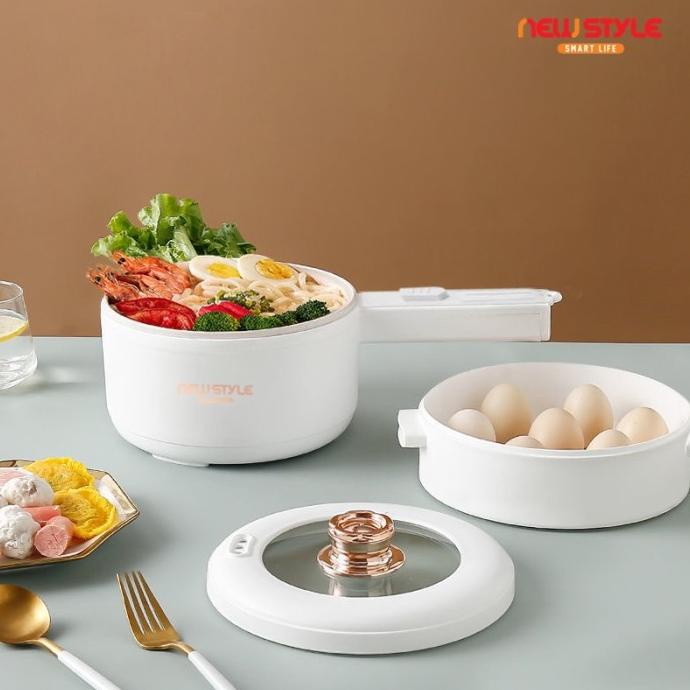 A'473 Newstyle Panci Listrik Y25 Panci Elektrik Lapisan Keramik Glazezolshop