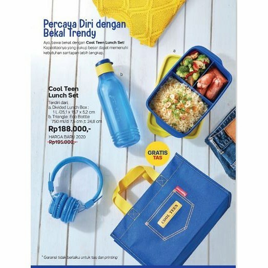 set-box-lunch- cool teen lunch box set tempat minum tempat makan tupperware free tas - tosca -lunch-