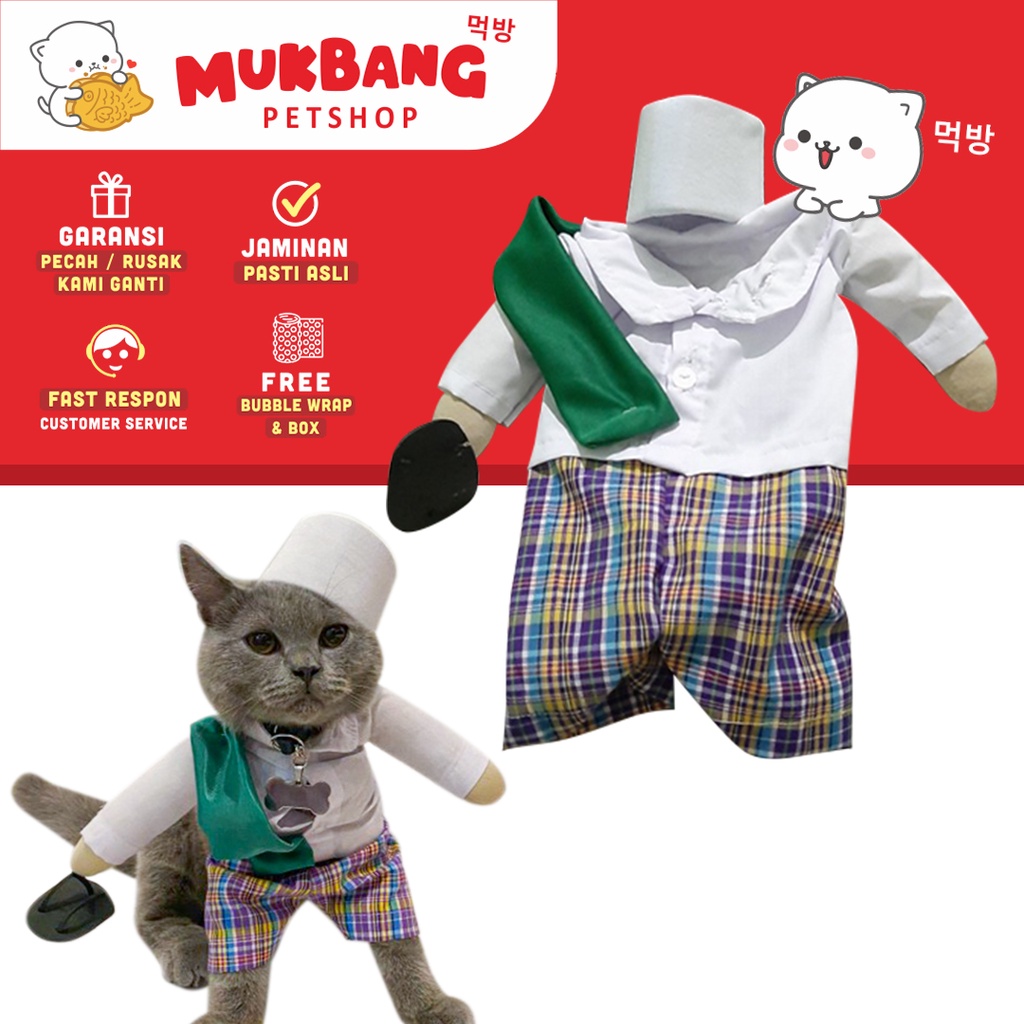 Baju Kucing Kostum Karakter Pak Haji + Sandal Size S Baju Kucing Kostum Kucing Viral