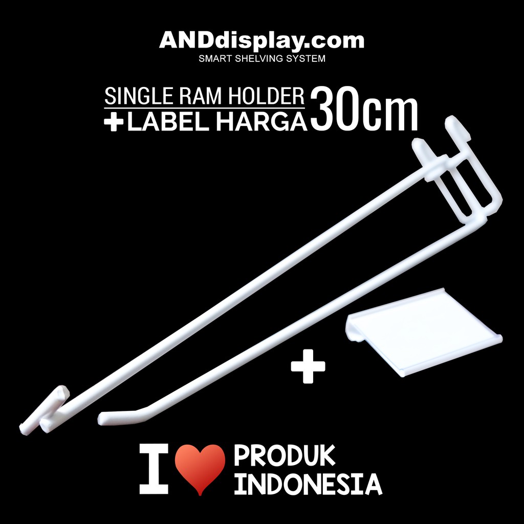 SINGLE RAM HOLDER 30CM/10PCS + LABEL HARGA 6CM CANTOLAN GANTUNGAN PRICE TAG