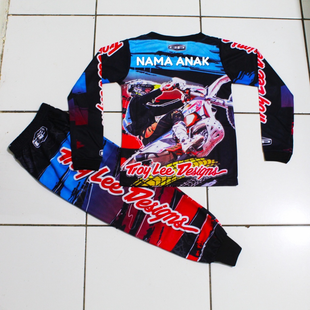 Setelan baju balap motor cross/baju seda anak/baju cross anak laki laki