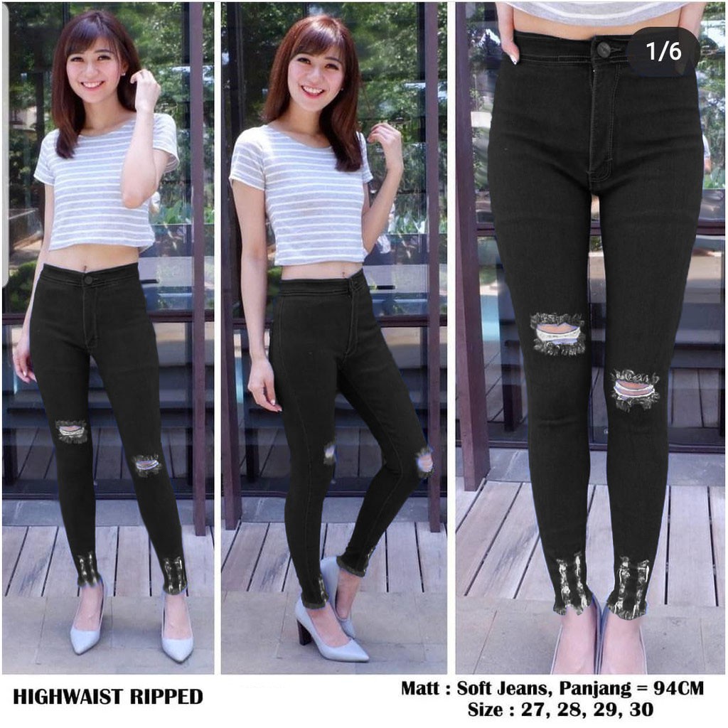 Celana Panjang Wanita Higt Waist Sobek Terbaru / Jeans Hw Sobek Terbaru / Jins Sobek Kekinian / Jeans Sobek Hitam Navy Light Blue / Celana Panjang Wanita Dewasa Model Sobek Terbaru Masakini / Jeans Murah Berkualitas Terbaru Masakini