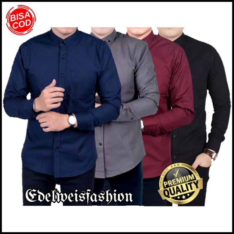 Kemeja Panjang / Kemaja Pria Polos / Kemeja Slimfit / Kemeja Lengan Panjang / Kemeja Formal /Kemeja Kantor Hitam Putih