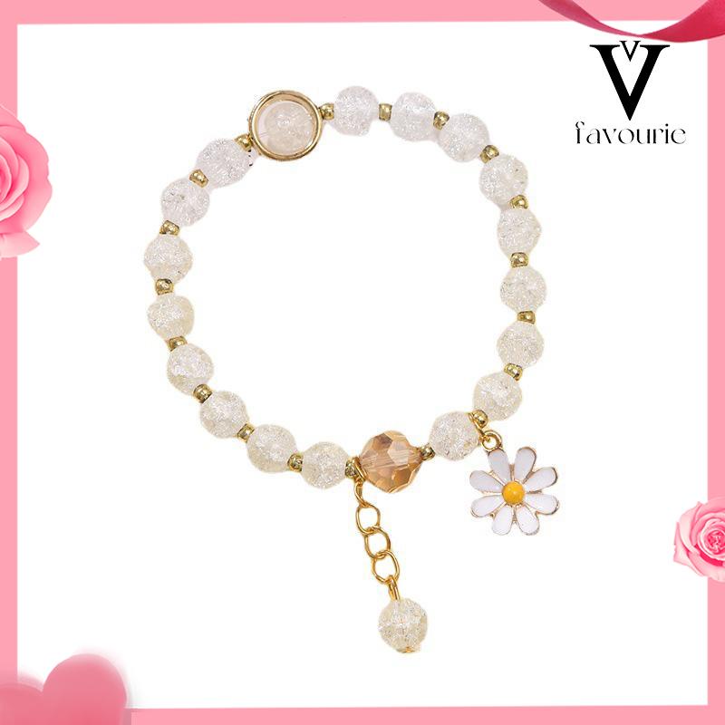 [COD]Manik-manik Warna Kristal Daisy Liontin Wanita Pacar Mahasiswa Perhiasan Gelang Menggemaskan-FA