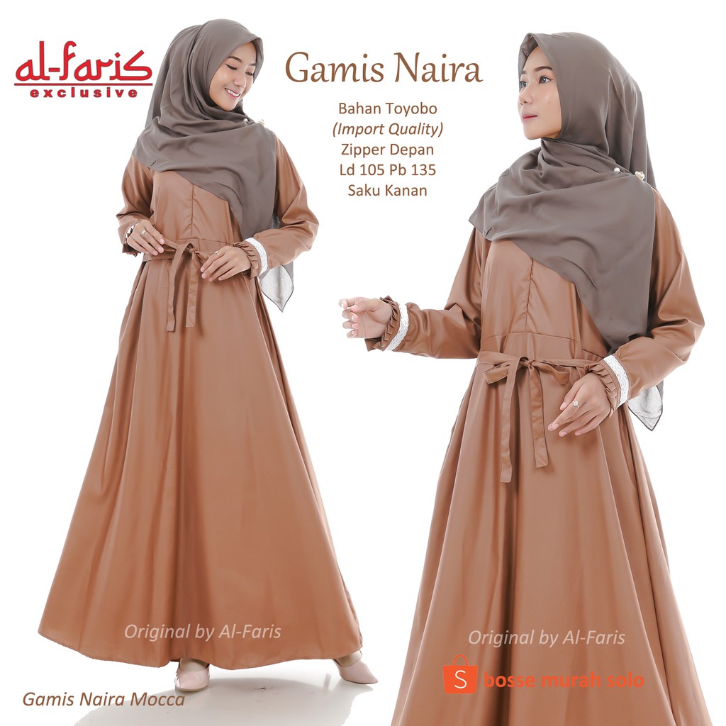 Gamis Toyobo List Renda Import Quality, Gamis Naira by Al Faris