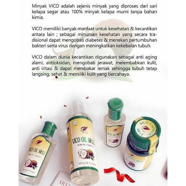 Terlaris Vico Oil Sr12 Virgin Coconut Oil Sr12 Minyak Kelapa Murni Minyak Kelapa Tidak Tengik