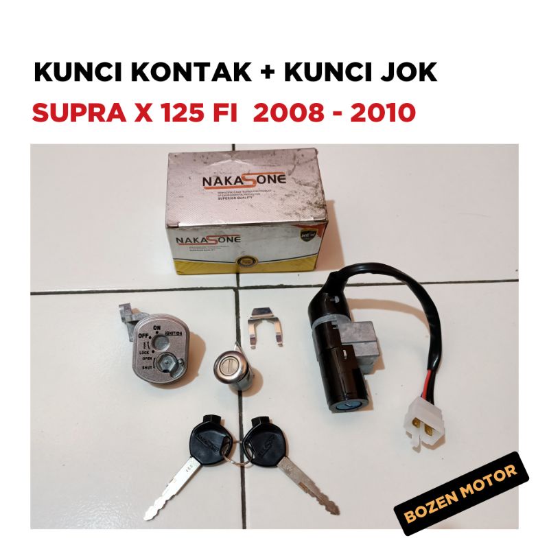 Kunci Kontak + Konci Jok Supra X 125 Injeksi / 2008 2009 2010 / FI / 1 Set / Dudukan Starter Stater