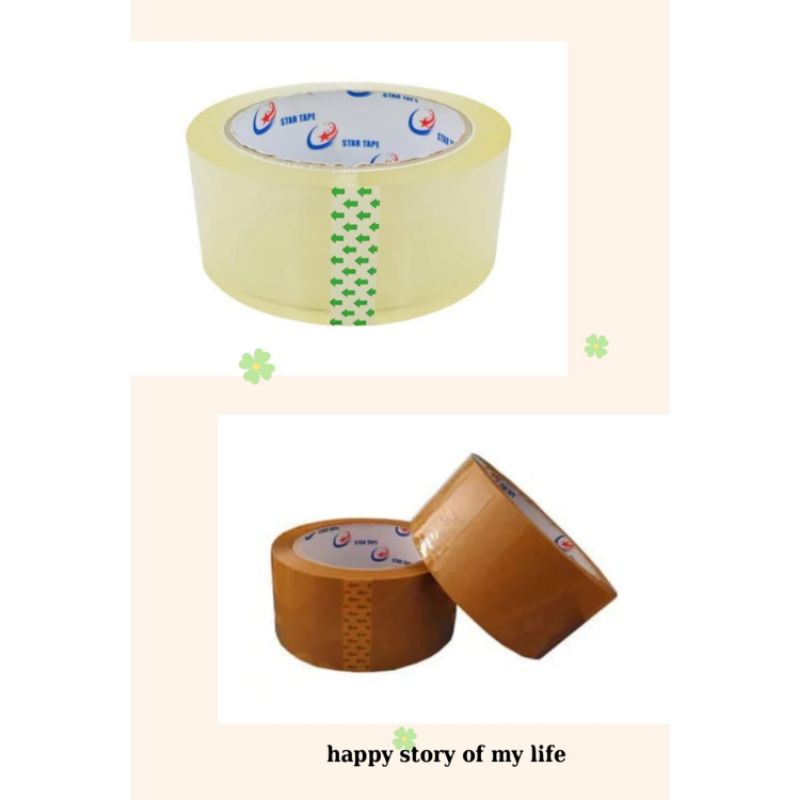 

Star Tape Lakban Bening & Coklat 45mm x 100 Yard Perpcs