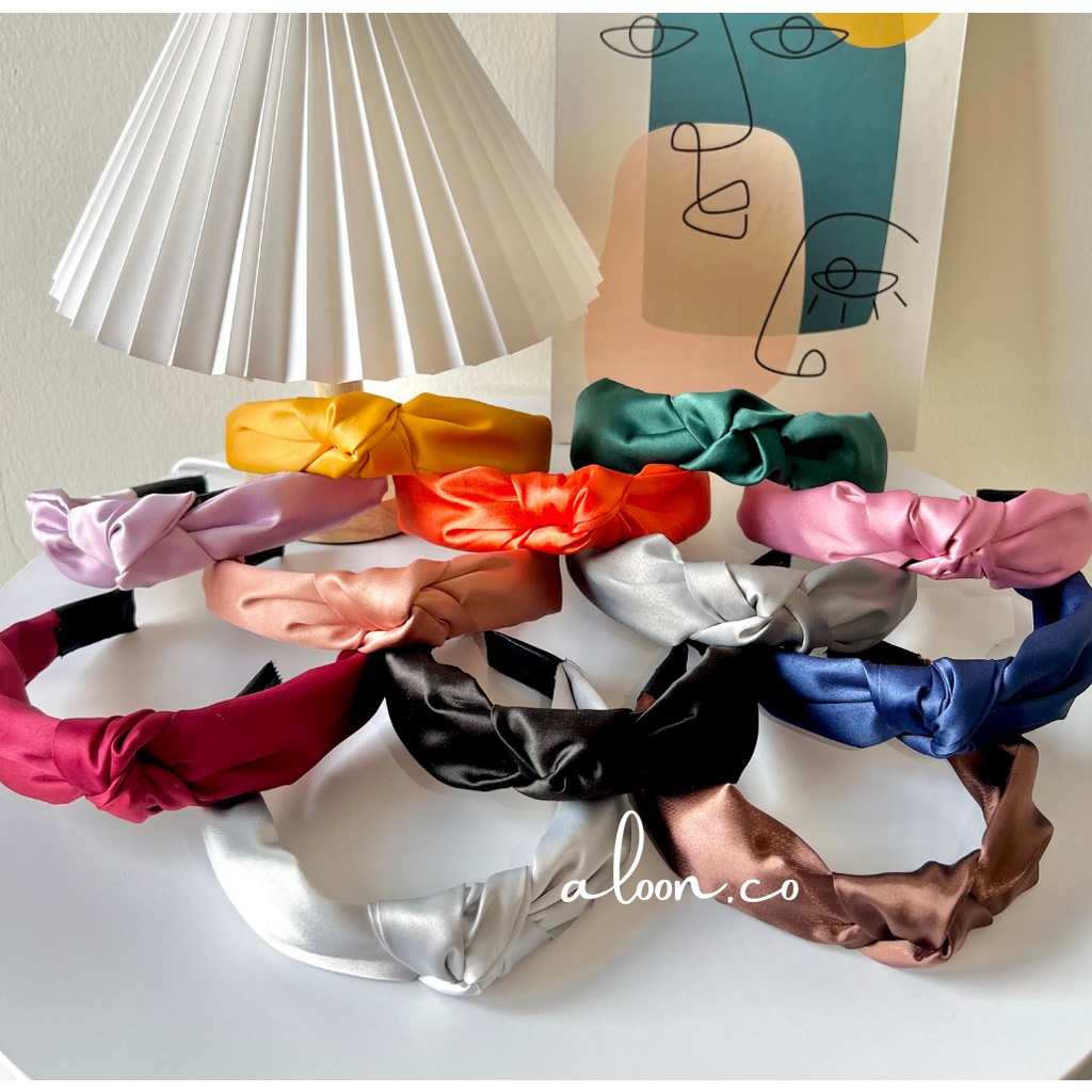 Bando Korea Yeri Model Simpul Bahan Satin Headband Korea – Bando Scrunchie Aksesoris Rambut Wanita
