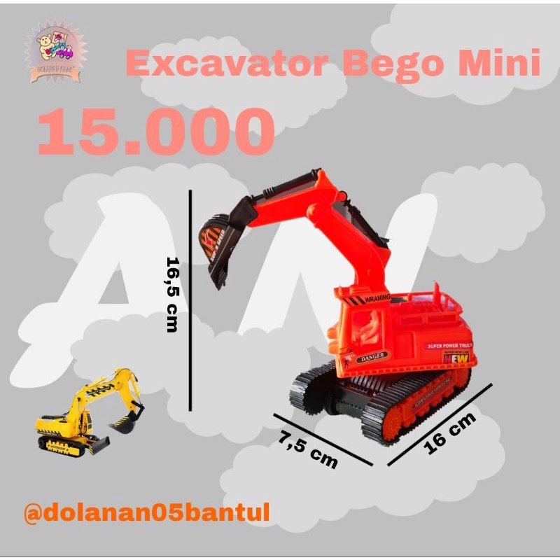 Mainan Anak mobil mobilan excavator bego mini