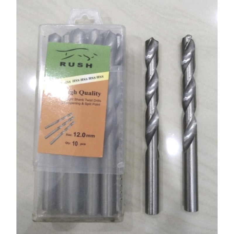 Mata bor besi rush 12mm Mata bor besi hss putih 12 mm nikel Mata bor besi 12mili