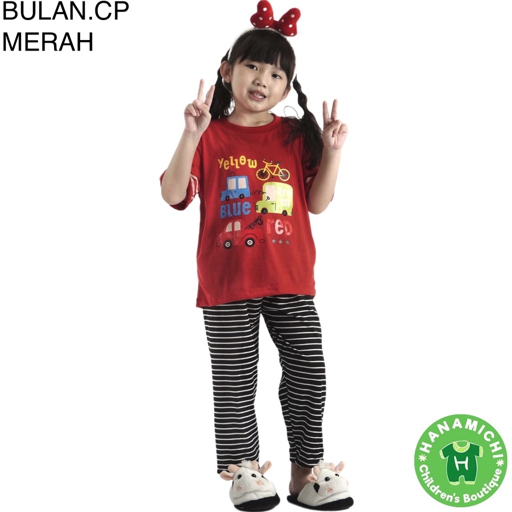 Hanamichi BULAN.CP Setelan Baju Tidur Anak Lengan Pendek