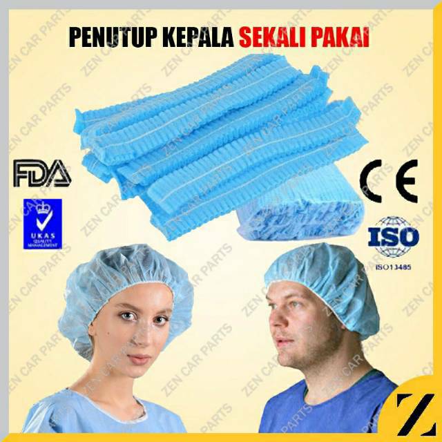 Hairnet Mobcap Nursecap Surgicare Disposable Penutup rambut kepala