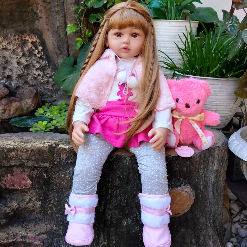 Ready Boneka Bayi Silikon Reborn Mewah Premium 60 cm Jumbo Super Cantik Original