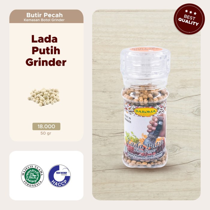 

Baroma Lada Putih Butir Grinder Bumbu Masak [60 g]
