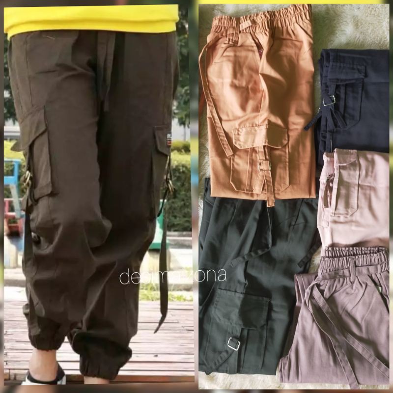 COD JOGGER CARGO ANAK TANGGUNG//AMERICAN DRILL//KANTONG PAHA PAKE TALI//SIZE 26