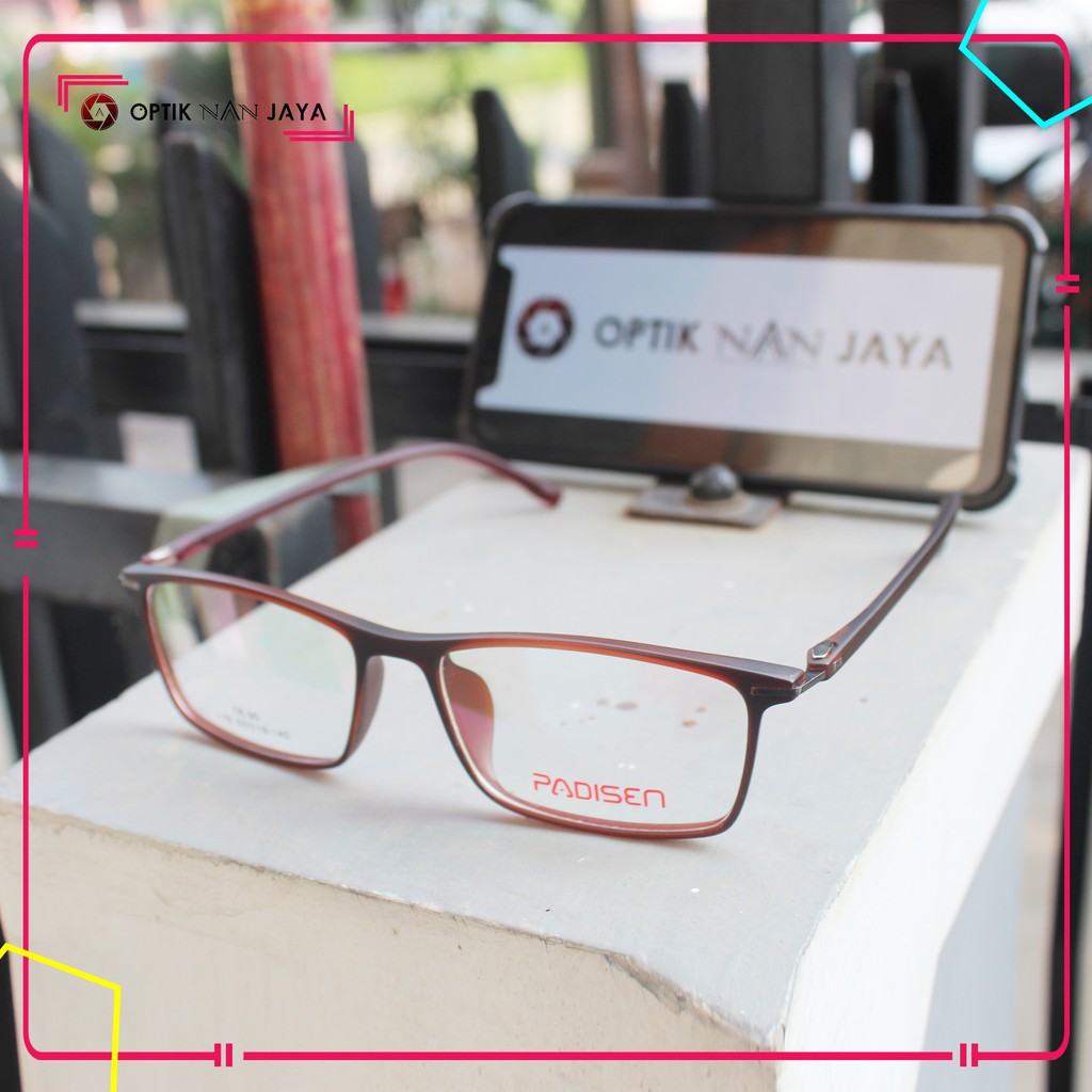 ( Gratis Lensa ) Frame Kacamata Minus Pria Wanita Padisen P170 TR90