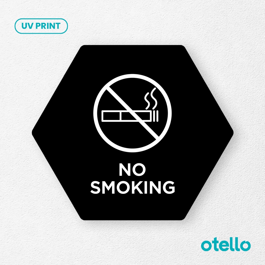 No Smoking 2 Sign Board Akrilik Tempel Signage Dinding Papan Label Acrylic Restoran Wall Stiker Dinding Petunjuk Toko Cafe