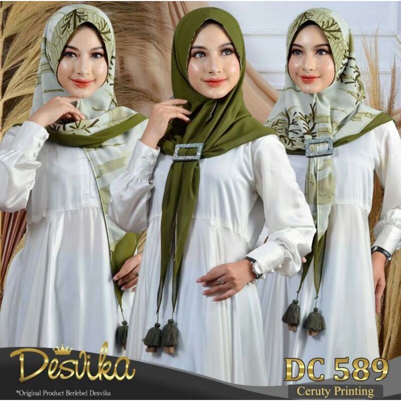 Hijab Instant Motif Bolak-balik DC 589 Free Gesper Origin Desvika