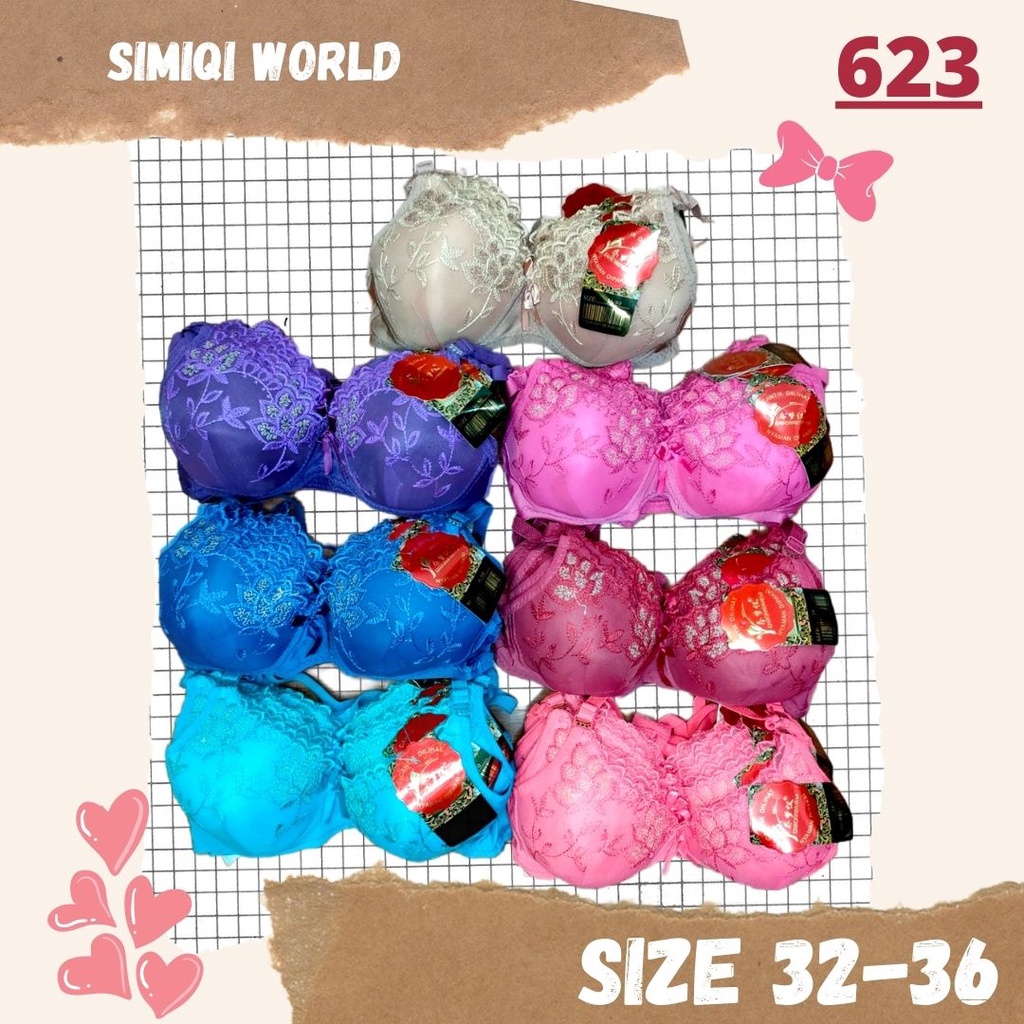 Bra BH Fashion Wanita Bra wanita Murah BH Busa Tipis Tanpa Kawat / BORDIR bunga SIZE 32-36 / BRA rem