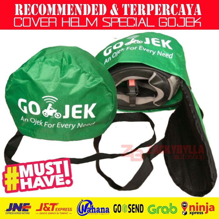 90794ei Cover Helmet Gojek, Tas Helm Anti Hujan Dengan Logo Gojek - Uber 35Ttjtw