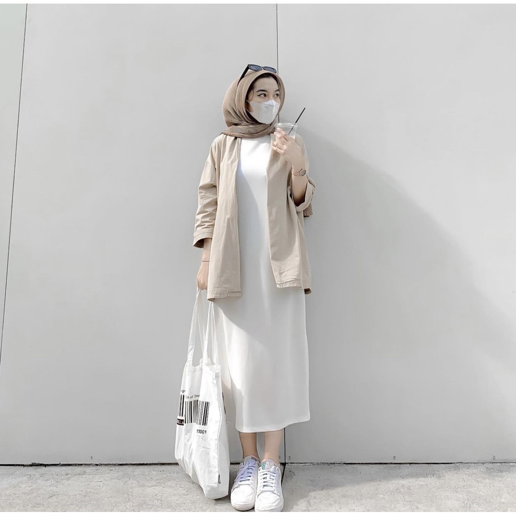 Inner Dress Scuba / Gamis Scuba / Gamis Skuba / Gamis Putih / Gamis Inner / Inner Gamis / Gamis Busu