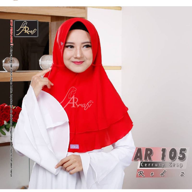 Hijab arrafi kode AR 105 standar hijab instan original || INAYAHHIJAB-Red