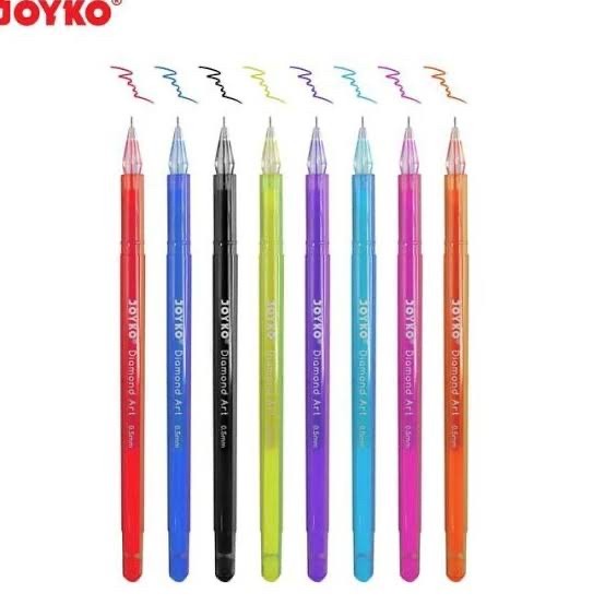 

CODE318 Color Gel Pen Joyko Diamond Art 0.5 mm 8 Pcs Mix / Pulpen GPC-309S FS