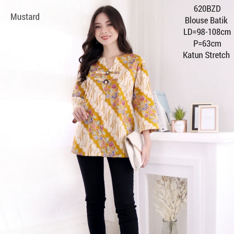 BLOUSE VITA BATIK CANTIK 620 ATASAN KERJA KANTOR WANITA MURAH BAJU ETNIK CEWEK