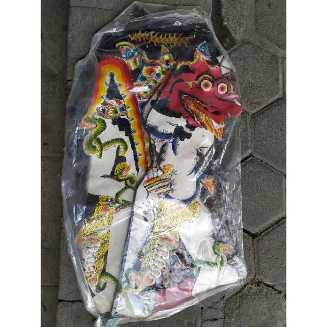 (BISA COD) KERAJINAN WAYANG KULIT BUTO RAKSASA KAMRAL MUSUH PUNTADEWA UKURAN BESAR 50x40 cm