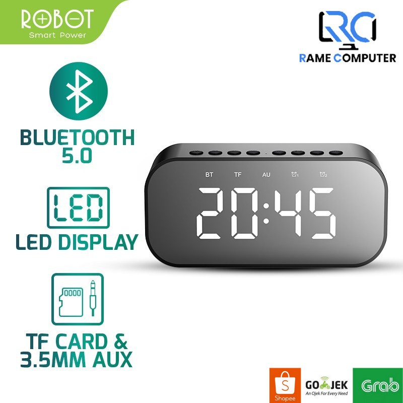 SPEAKER BLUETOOTH ROBOT RB550 5.0 ALARAM CLOCK WITH LED DISPLAY