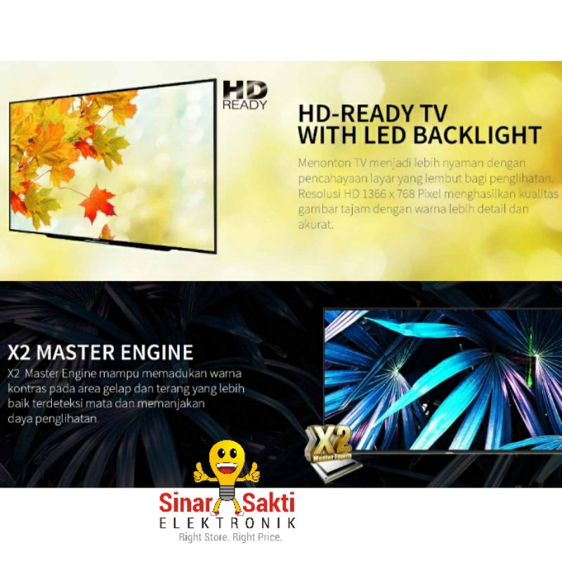 Sharp TV LED 32 Inch Digital Aquos HD C32DC1 USB Garansi Resmi