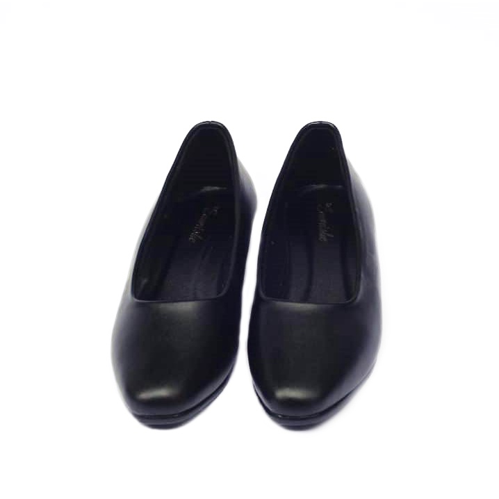 sepatu pantofel wanita big size 41 42 43 44 45 heels formal kulit hitam kerja kantor hak 3cm sepatu jumbo ukuran besar cewe